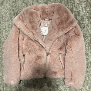 Kids Pink Faux Fur Jacket, M NWT